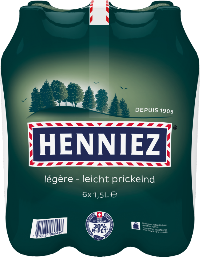 Henniez grün - wenig Kohlensäure