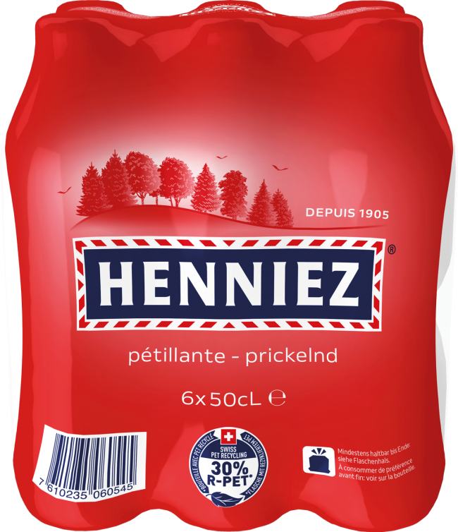 Henniez rot - mit Kohlensäure