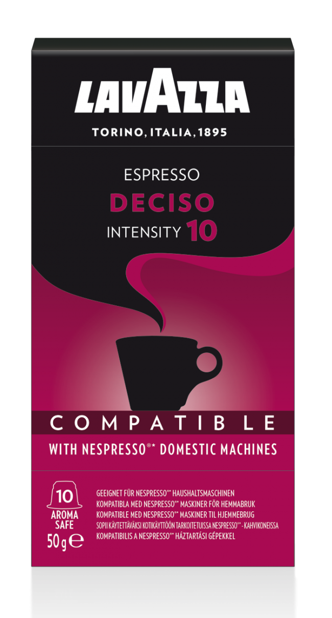 Lavazza Deciso, 10 Capsules Compatible with Nespresso®** Machines
